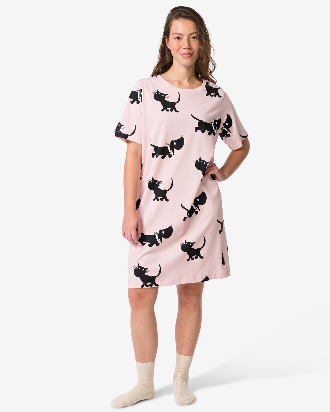 HEMA Takkie damesnachthemd jersey lichtroze (lichtroze) | HEMA