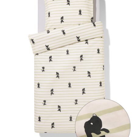 Takkie en Siepie dekbedovertrek 140x200/220cm zacht katoen (beige)