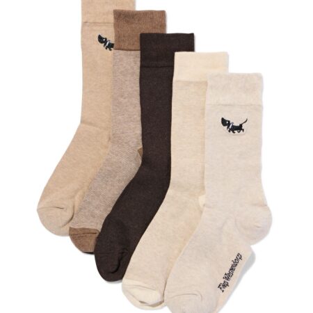 Takkie en Siepie herensokken strepen - 5 paar beige