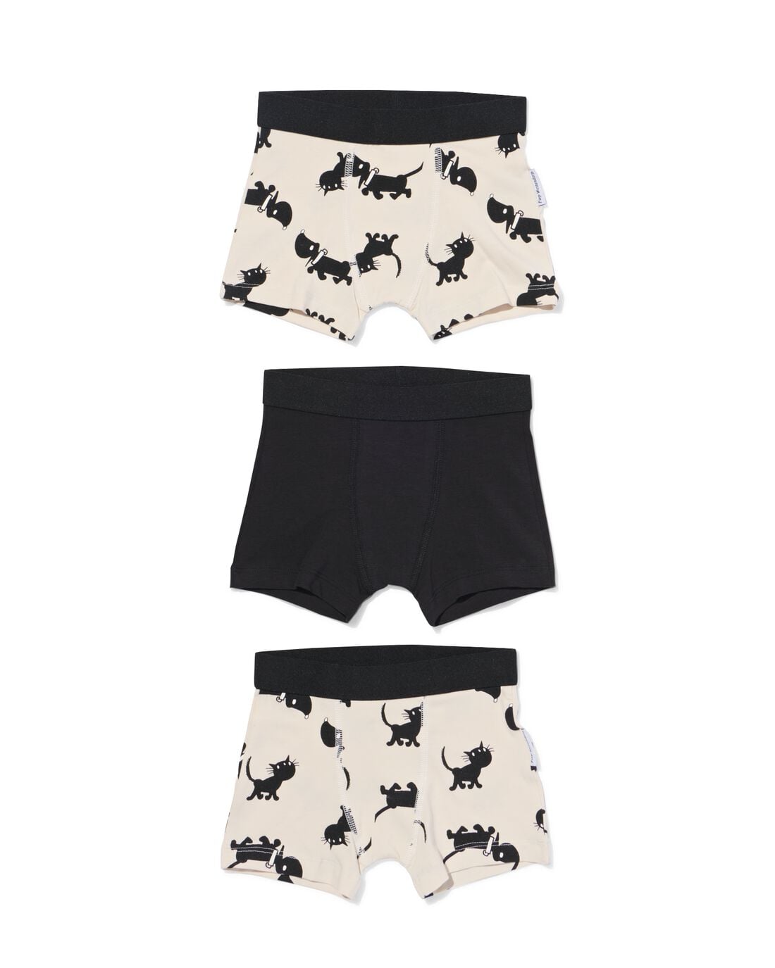 HEMA Takkie en Siepie kinderboxers - 3 stuks zwart/wit (zwart/wit) | HEMA