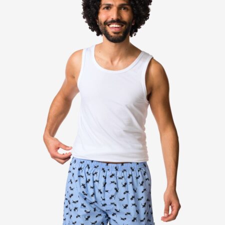 HEMA Takkie herenboxer print katoen blauw (blauw) | HEMA