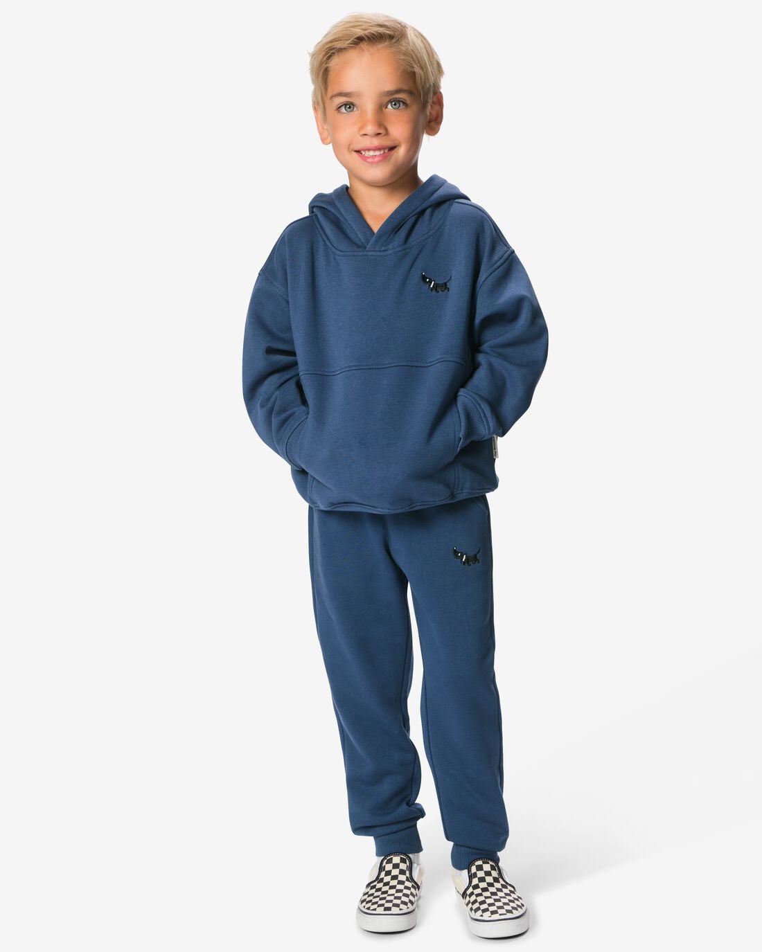 HEMA Takkie kinderjoggingbroek regular fit sweatstof blauw (blauw) | HEMA