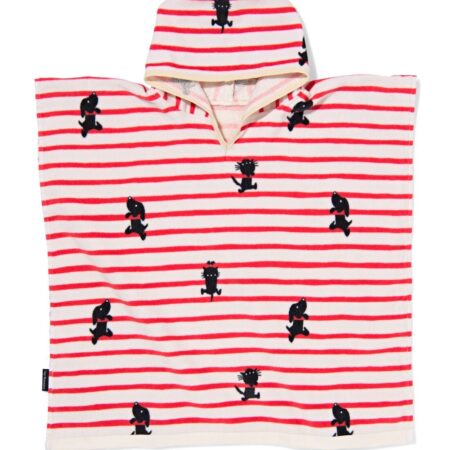 HEMA Takkie kinderponcho 60x60cm strepen (rood) | HEMA