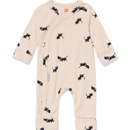 HEMA Takkie newborn meegroei boxpakje LENZING™ ECOVERO™ rib ecru (ecru) | HEMA