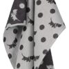 HEMA Takkie theedoek 65x65cm katoen stippen (zwart) | HEMA