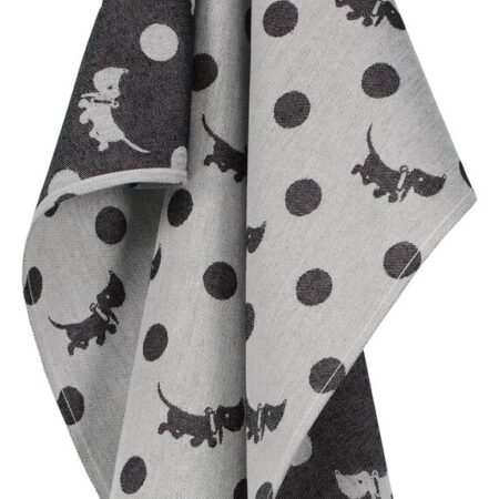 HEMA Takkie theedoek 65x65cm katoen stippen (zwart) | HEMA