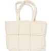 HEMA Tas 40x32x10cm gewatteerd ruiten (gebroken wit) | HEMA