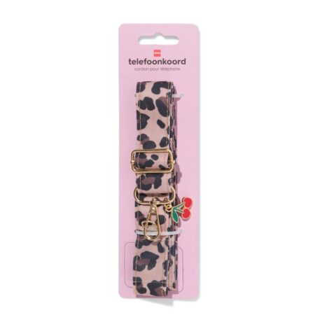 HEMA Telefoonkoord breed 125cm luipaard (bruin) | HEMA