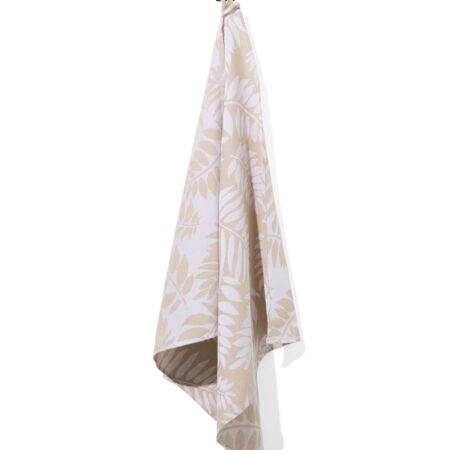 HEMA Theedoek 65x65 katoen bladeren beige (zand) | HEMA