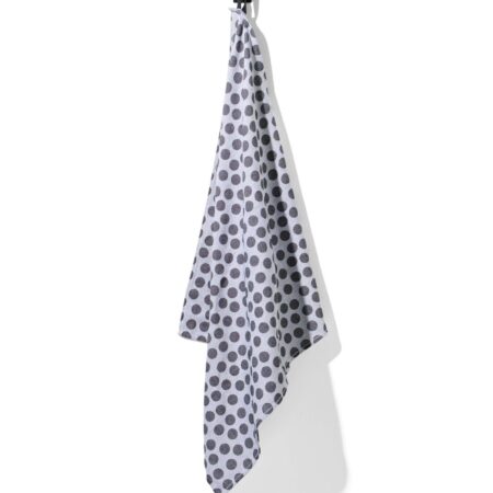 HEMA Theedoek 65x65 katoen grijs stip (zwart/wit) | HEMA