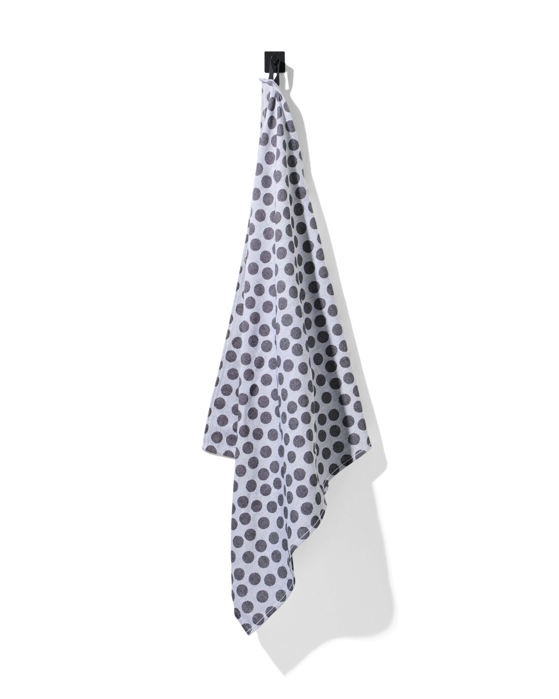 HEMA Theedoek 65x65 katoen grijs stip (zwart/wit) | HEMA