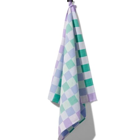 HEMA Theedoek 65x65 katoen met ruiten (felblauw) | HEMA