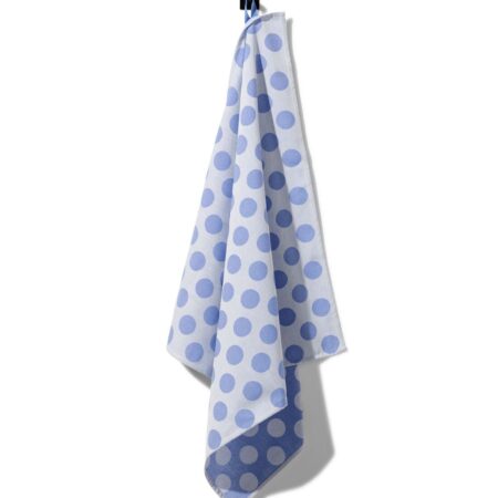 HEMA Theedoek 65x65 katoen met stippen (felblauw) | HEMA