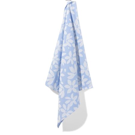 HEMA Theedoek 65x65cm katoen bloemen (felblauw) | HEMA