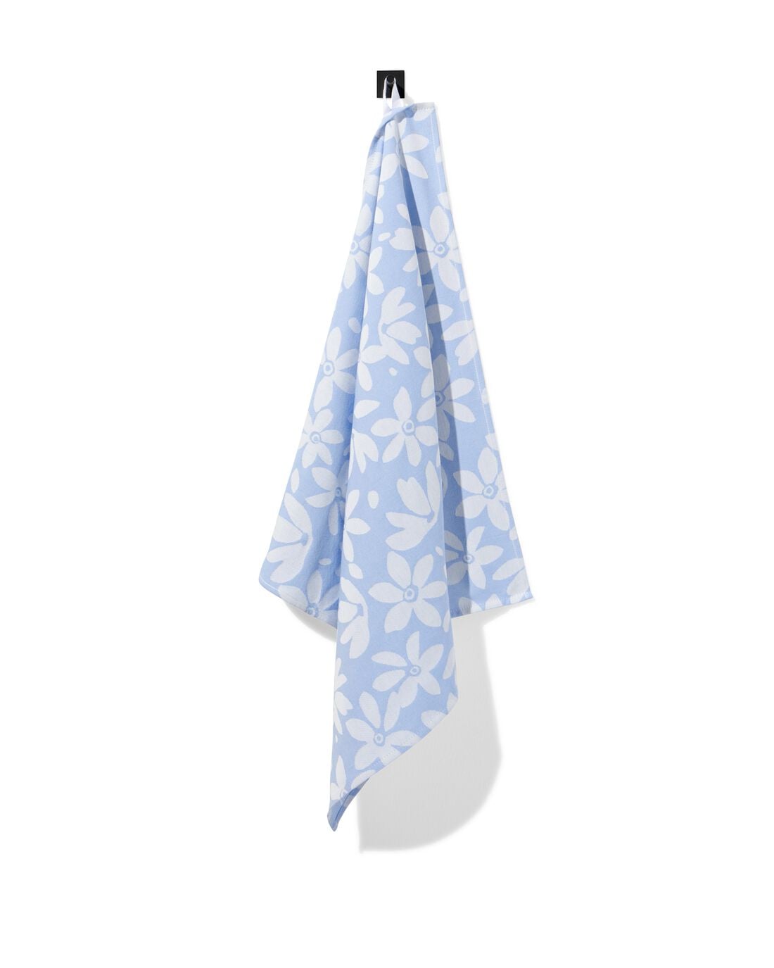 HEMA Theedoek 65x65cm katoen bloemen (felblauw) | HEMA