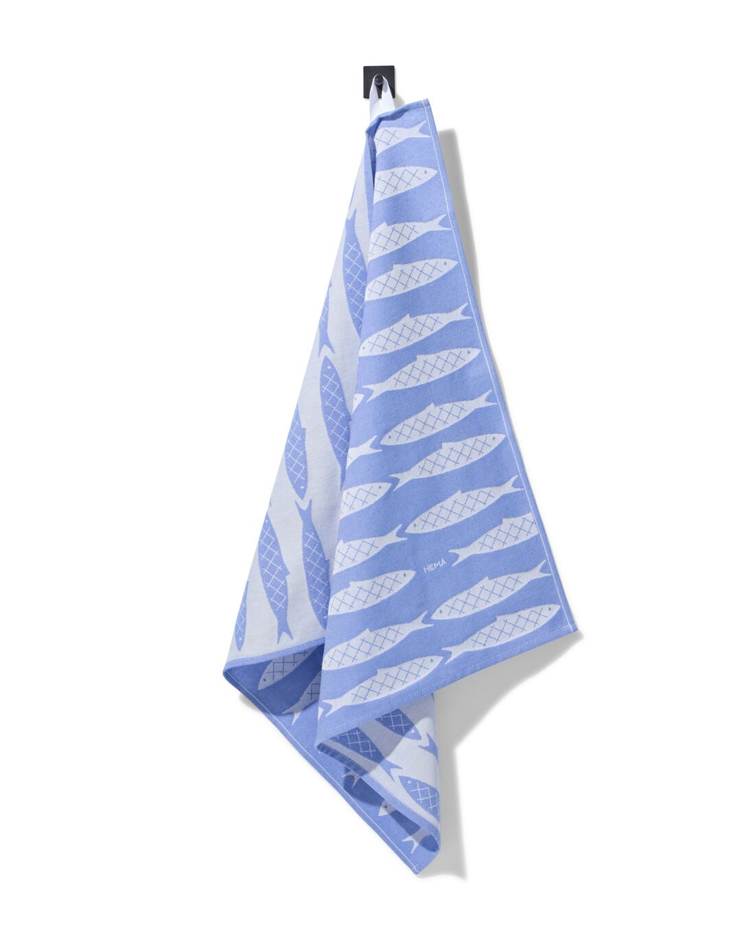 HEMA Theedoek 65x65cm katoen vissen frisblauw (blauw) | HEMA