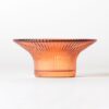 Theelichthouder ⌀11x5cm Zwier glas ribbel oranje