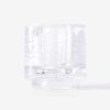 Theelichthouder ⌀7x7cm Kub glas gehamerd transparant