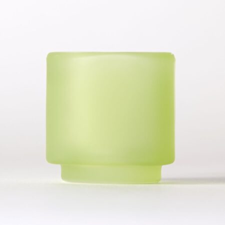 Theelichthouder ⌀7x7cm Kub glas mat groen