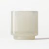 Theelichthouder ⌀7x7cm Kub glas wit (white wash)