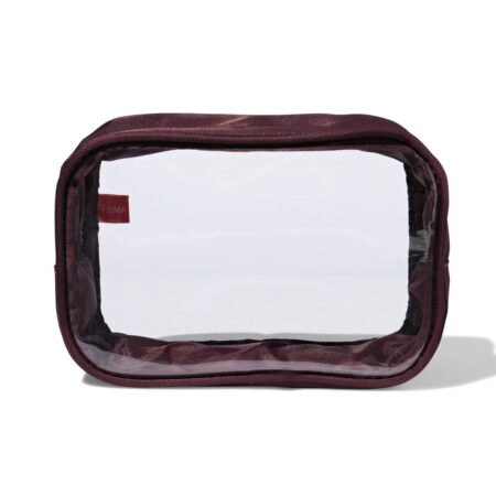 HEMA Toilettas 12x18cm transparant bordeaux | HEMA
