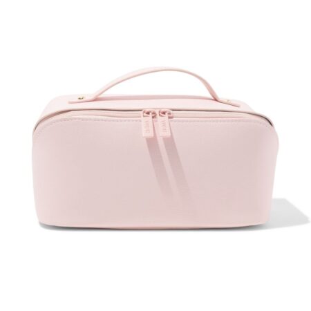 Toilettas met diagonale rits 24x12x12cm roze