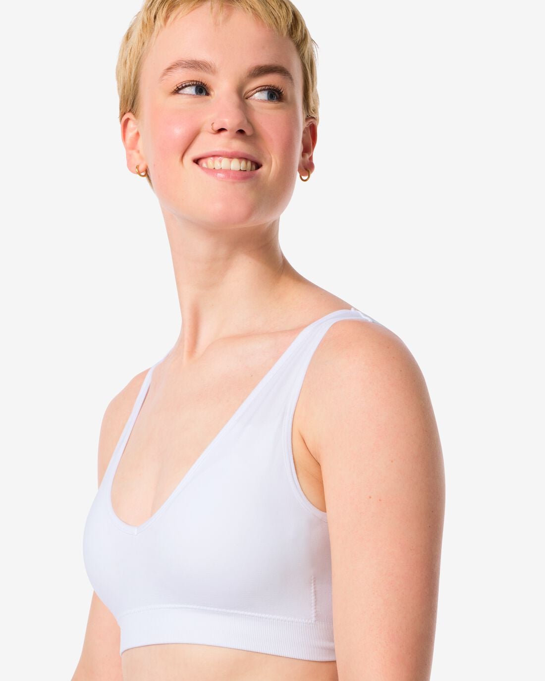 HEMA Top zonder beugel naadloos wit (wit) | HEMA