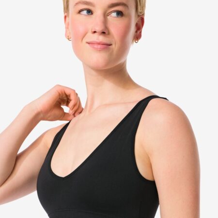 HEMA Top zonder beugel naadloos zwart (zwart) | HEMA