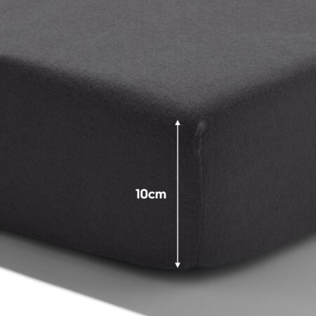 HEMA Topper hoeslaken 140x200cm zacht katoen donkergrijs (donkergrijs) | HEMA