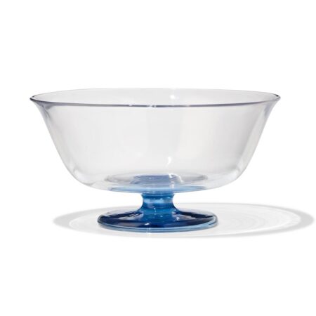 Trifleschaal ⌀26cm glas gekleurde voet (blauw)