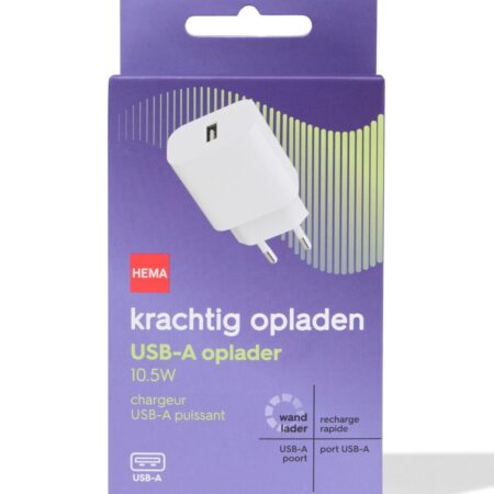 HEMA USB oplader 2.1A met 1 poort wit | HEMA