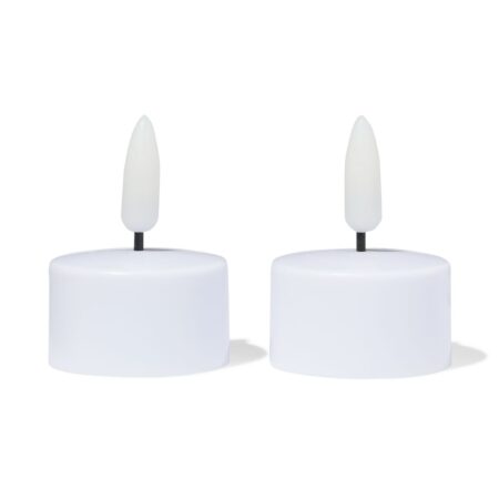 HEMA Uitbreidingsset oplaadbare led theelichtjes - 2 stuks (wit) | HEMA