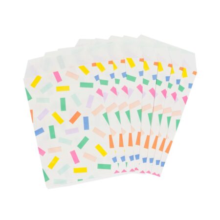 HEMA Uitdeelzakjes papier gekleurde streepjes 8 stuks (multicolor) | HEMA