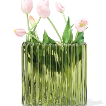 HEMA Vaas 8x20cm glas ovaal groen (groen) | HEMA