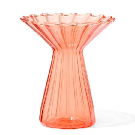 HEMA Vaas voor geurstokjes ⌀10x12cm glas met kraag oranje (oranje) | HEMA