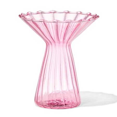 HEMA Vaas voor geurstokjes ⌀10x12cm glas met kraag roze (roze) | HEMA