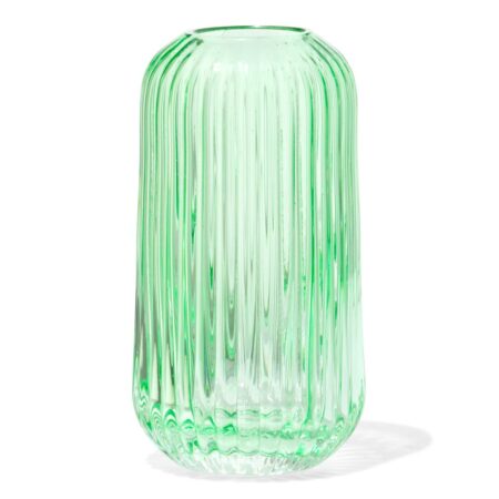HEMA Vaas voor geurstokjes ⌀5.5x11cm glas ribbel groen (groen) | HEMA