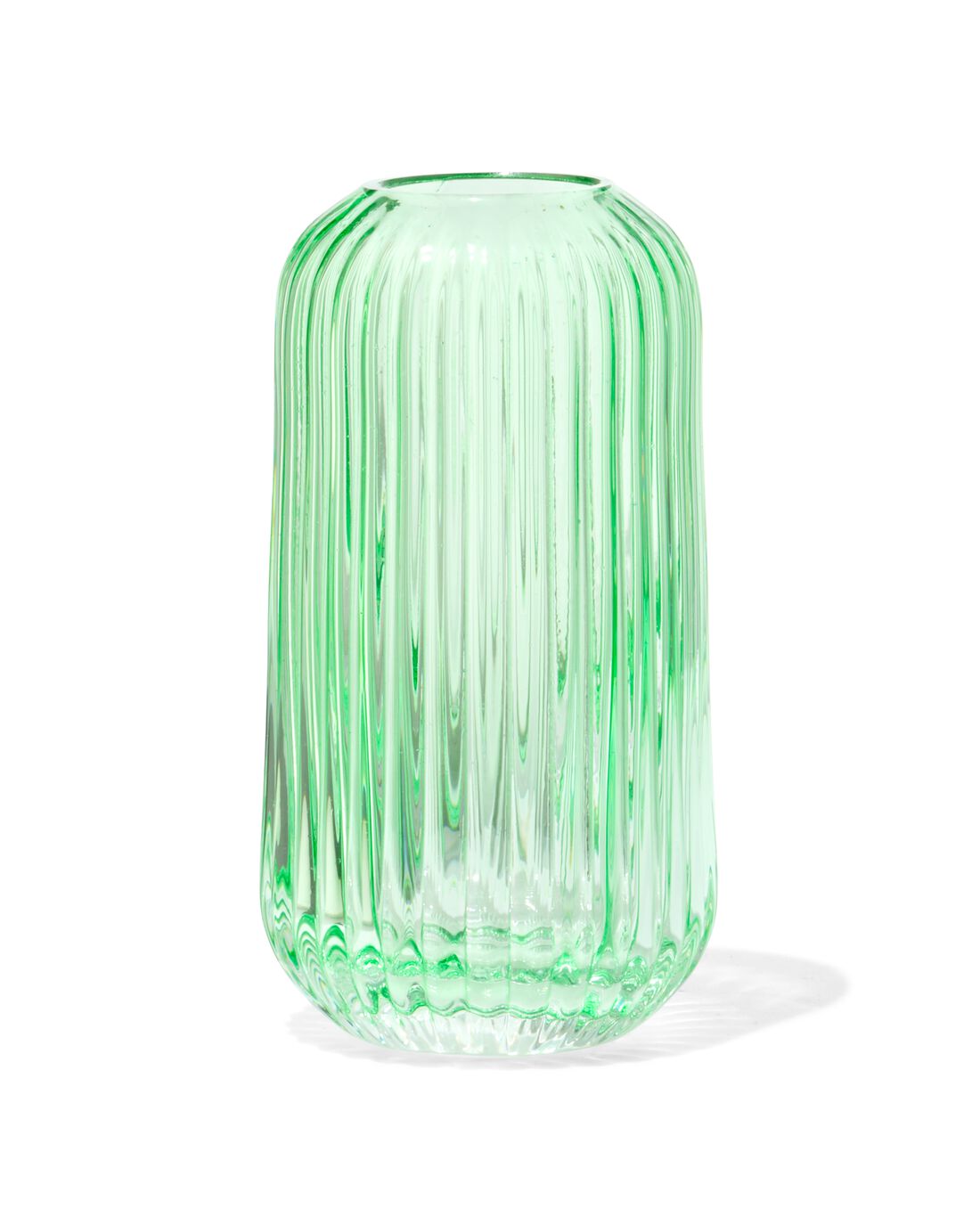 HEMA Vaas voor geurstokjes ⌀5.5x11cm glas ribbel groen (groen) | HEMA