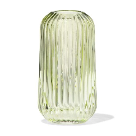 HEMA Vaas voor geurstokjes ⌀5.5x11cm glas ribbel lichtgroen (lichtgroen) | HEMA