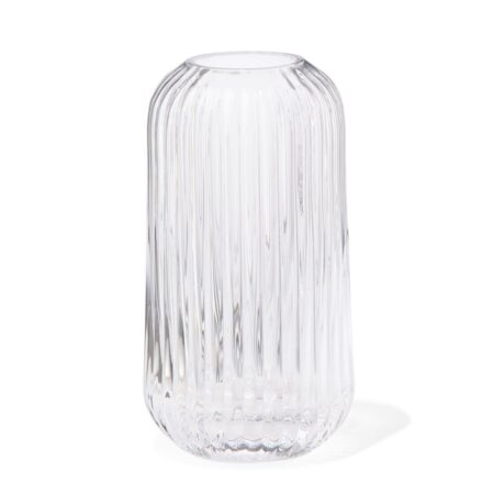 HEMA Vaas voor geurstokjes ⌀5.5x11cm glas ribbel transparant (transparant) | HEMA