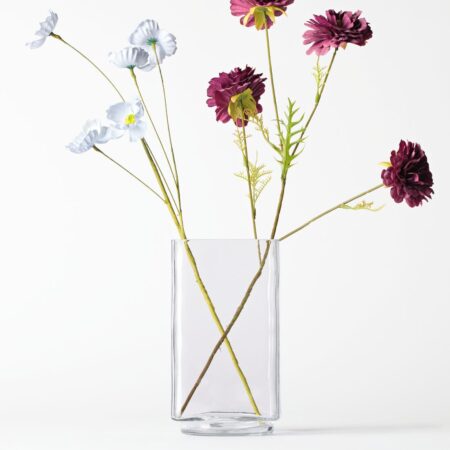 Vaas ⌀12x22cm Kub glas transparant