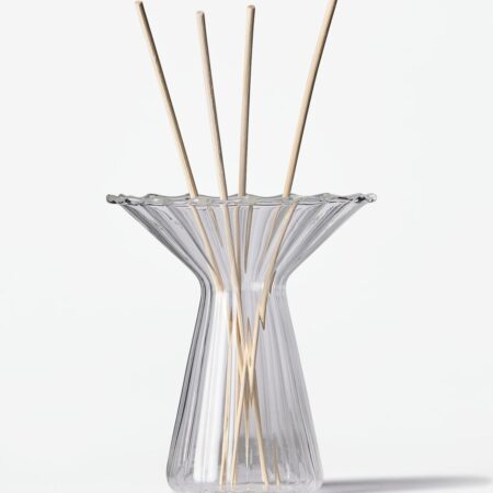 Vaas ⌀5.7x10.8cm Zwier glas ribbel transparant