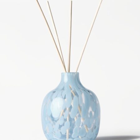 Vaas ⌀8.4x10cm Bink glas spikkel blauw