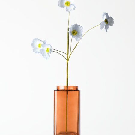 Vaas ⌀9x18cm Kub glas oranje