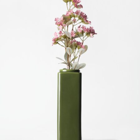Vaas ⌀9x28.5cm Kub keramiek groen