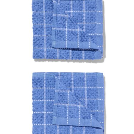 HEMA Vaatdoekjes 30x30 katoen blauw - 2 stuks (felblauw) | HEMA