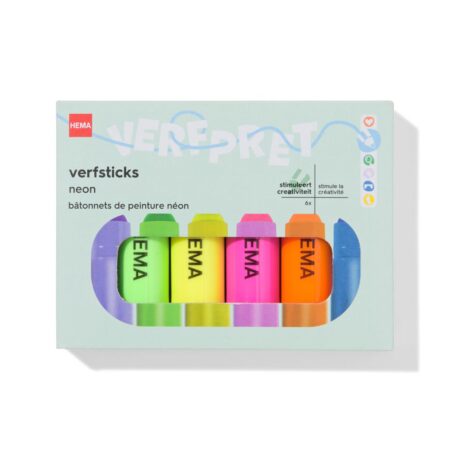 HEMA Verfsticks neon - 6 stuks | HEMA