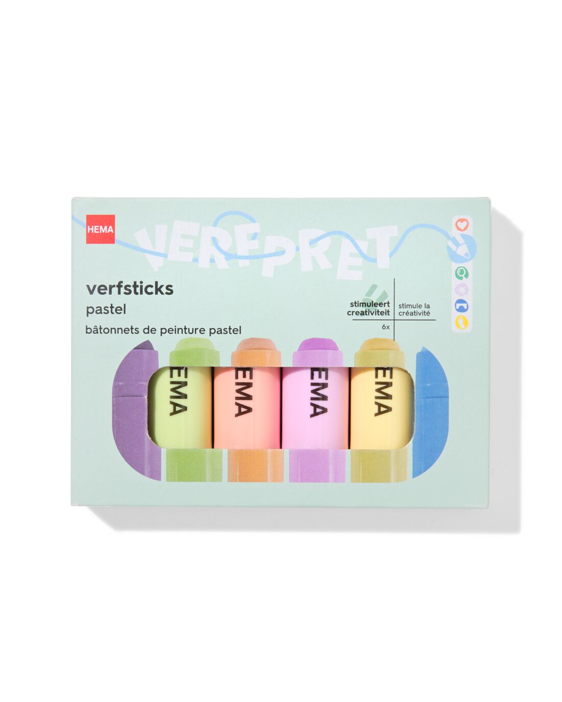 HEMA Verfsticks pastel - 6 stuks | HEMA