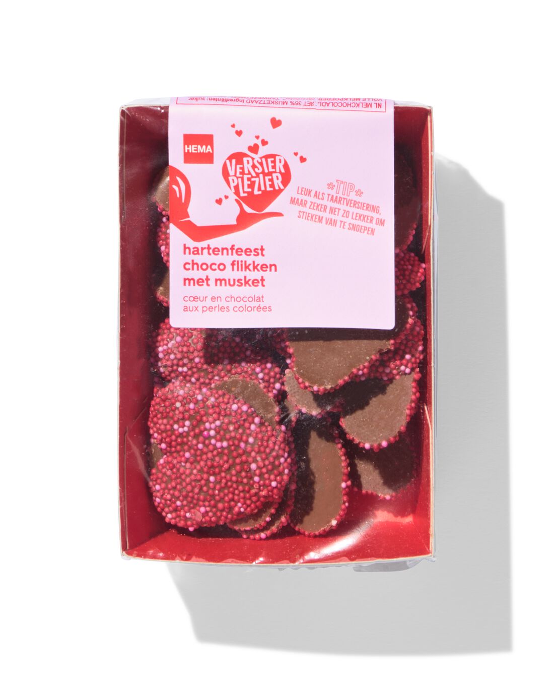 HEMA Versierplezier choco flikken hartjes met musket 150gram | HEMA
