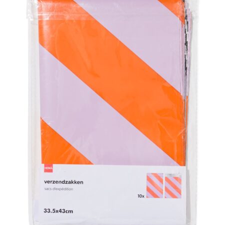 HEMA Verzendzakken 33.5x43cm strepen - 10 stuks | HEMA
